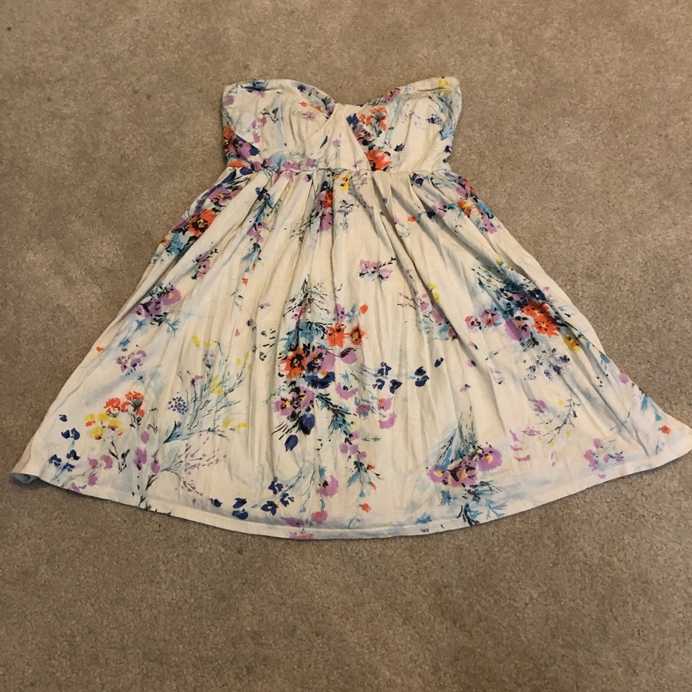Billabong Watercolor Print Strapless Dress